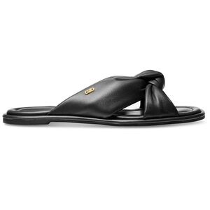 8.5 MICHAEL Michael Kors Black MMK Elena Knotted Slide casual Leather Sandals